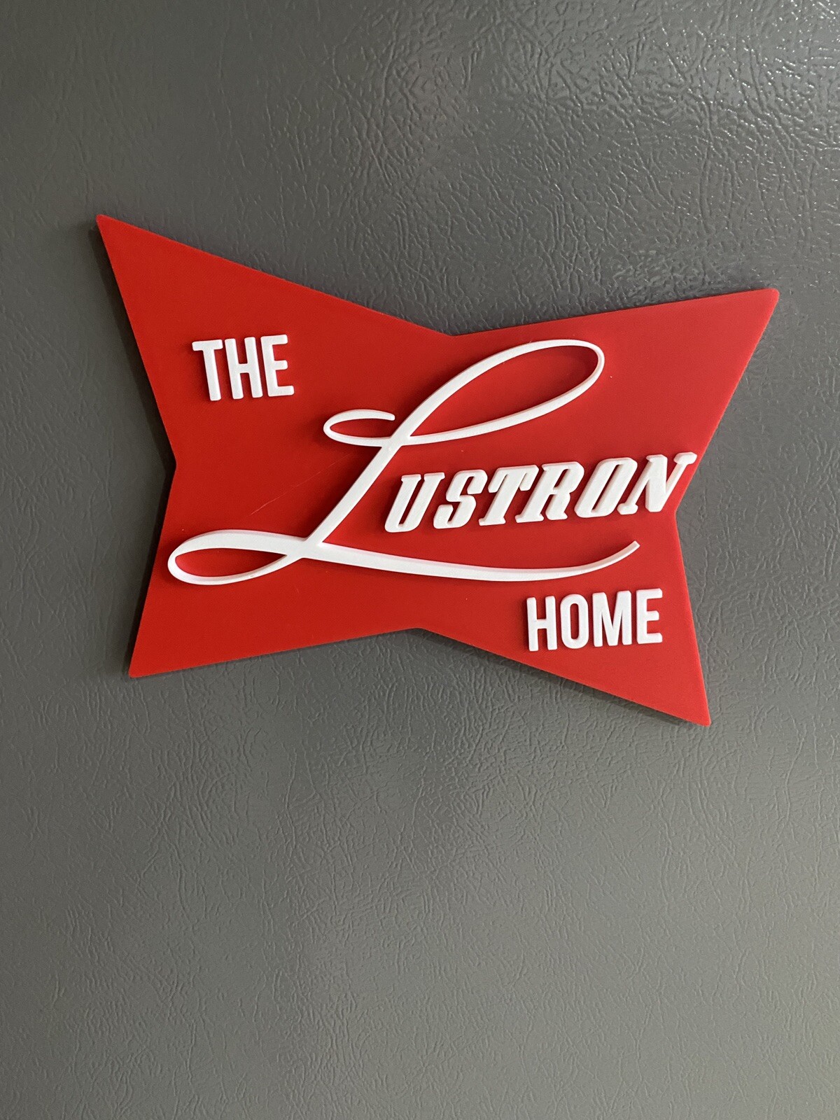 Lustron Home Decor Magnetic Sign Wall Art Red White – Read Description