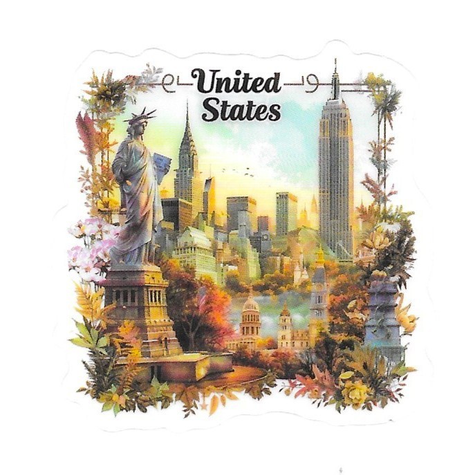 United States Statue of Liberty Empire State Die Cut Clear Vinyl Sticker