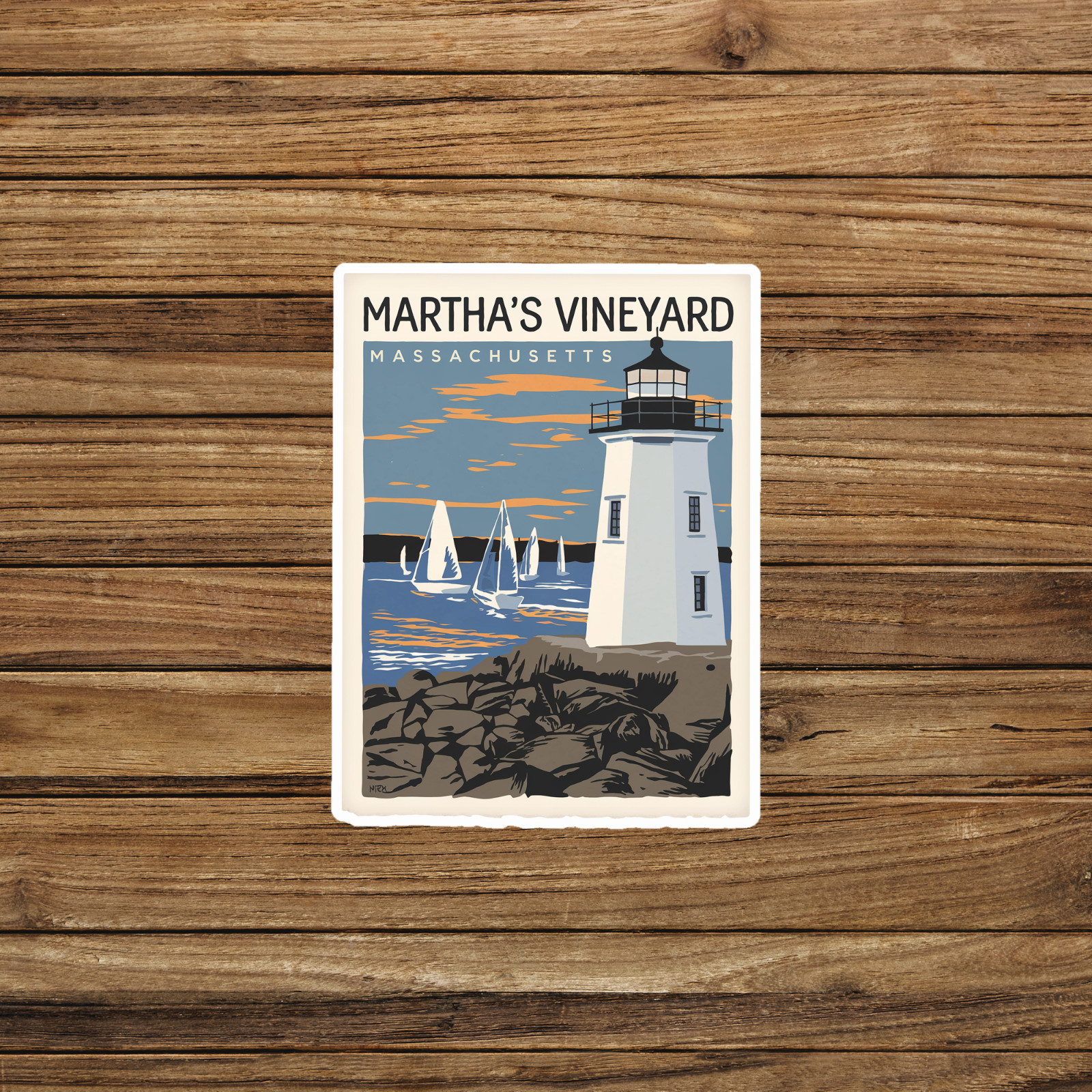 Martha's Vineyard Massachusetts Vintage Travel sticker Sticker #3104