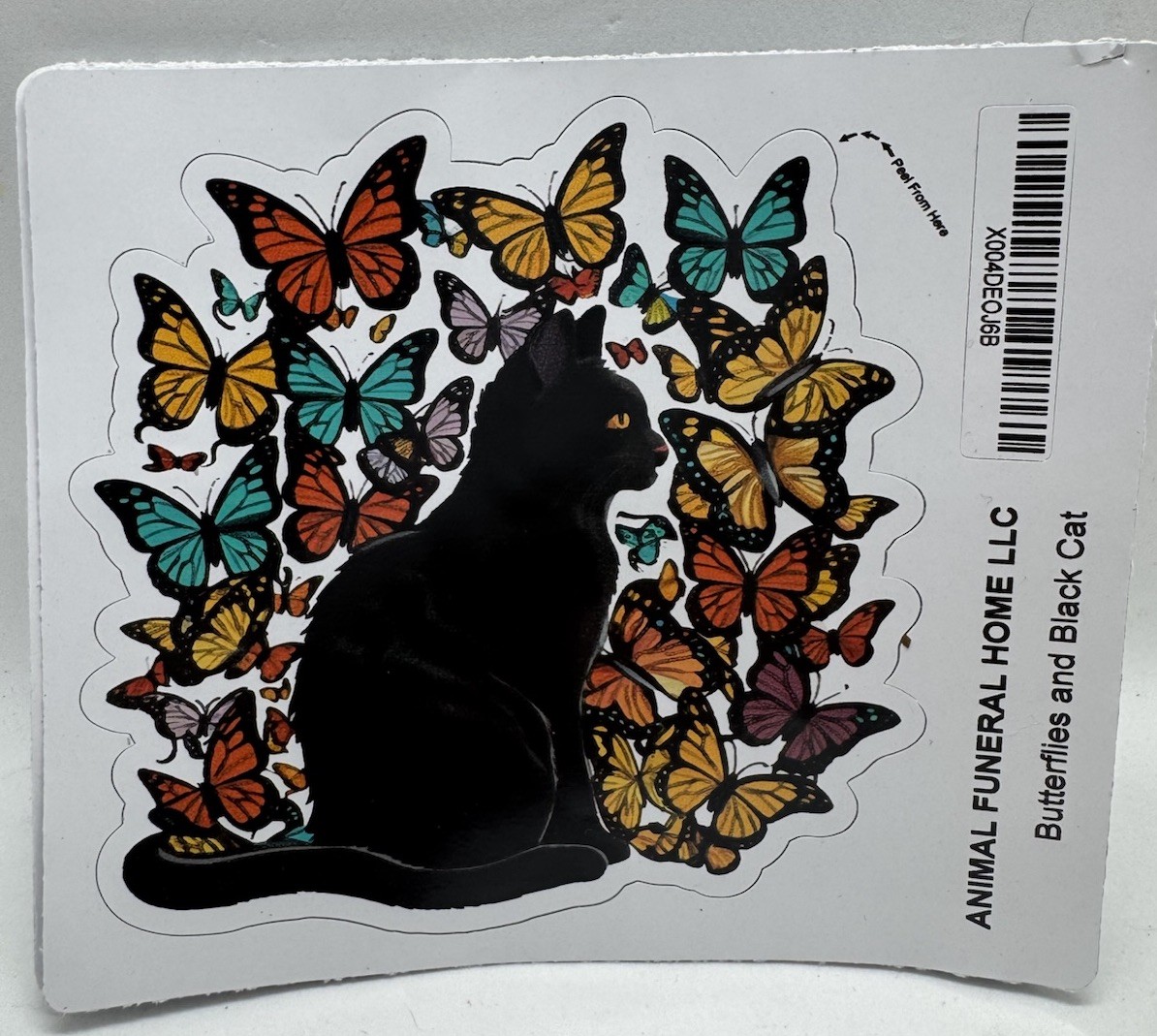 Lot Of 7 Black Cat And Butterfly Sticker Decals- 5 Inches