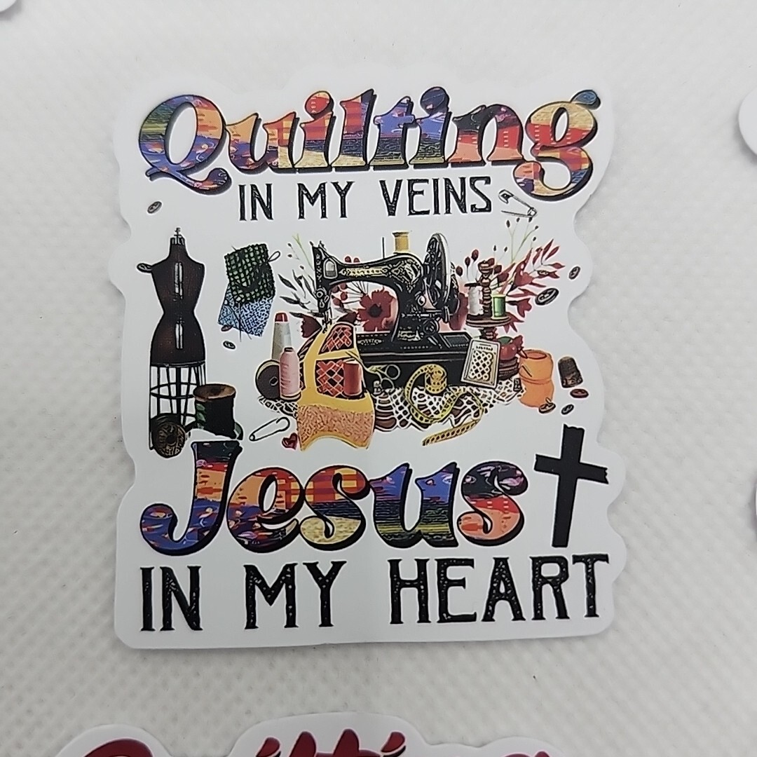 Lot Of 9 Crafts Knitting Sewing Quilting Garden Vinyl Waterproof Stickers Quotes