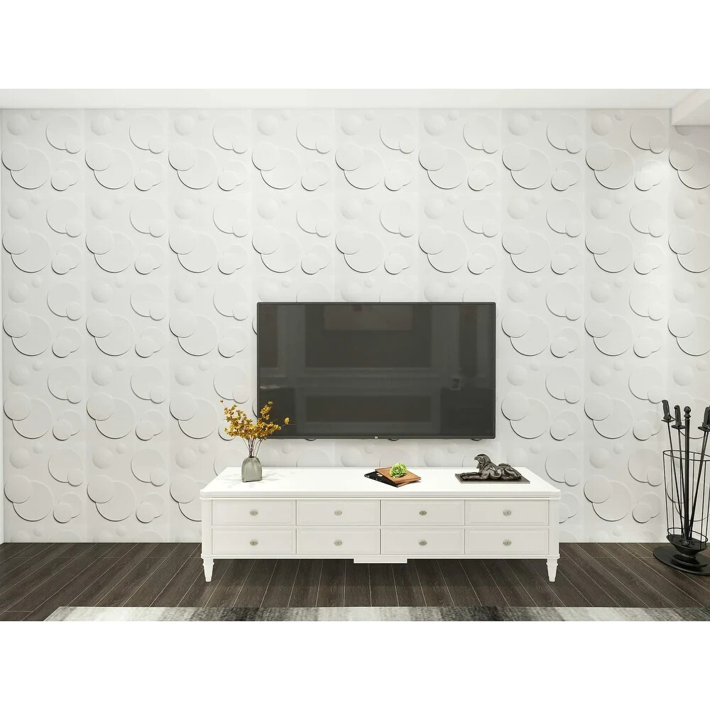Art3D 3D Wall Panels White Bubble Decorative Modern Tiles (32 Square Feet)