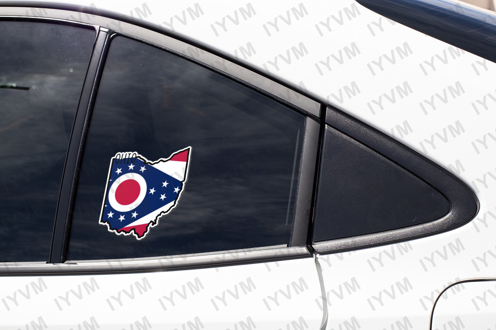 State of Ohio Flag Map Sticker Decal USA Ohio State