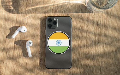 India Flag Circle Sticker Decal