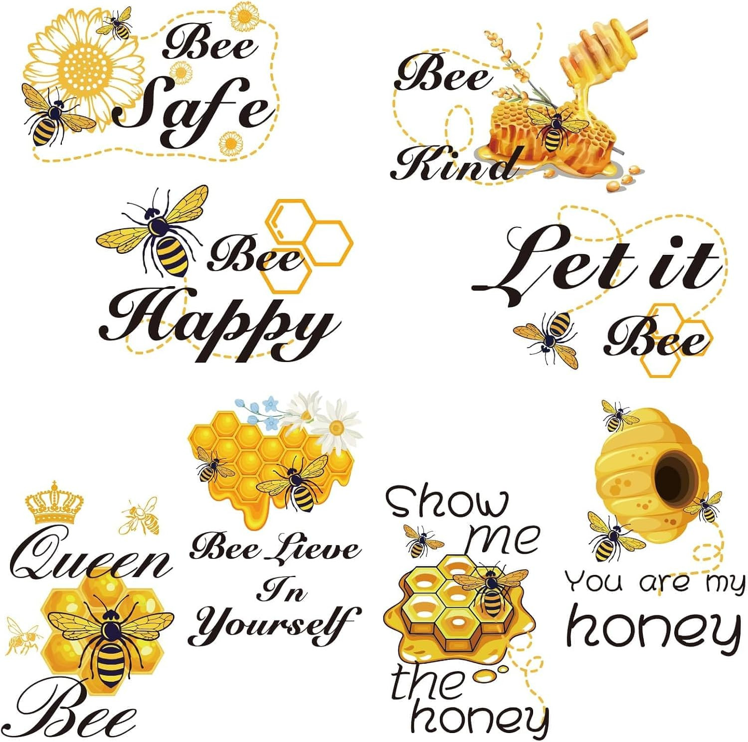 8 Sheets Wall Decals Hummingbird Flowers Butterfly Window Stickers