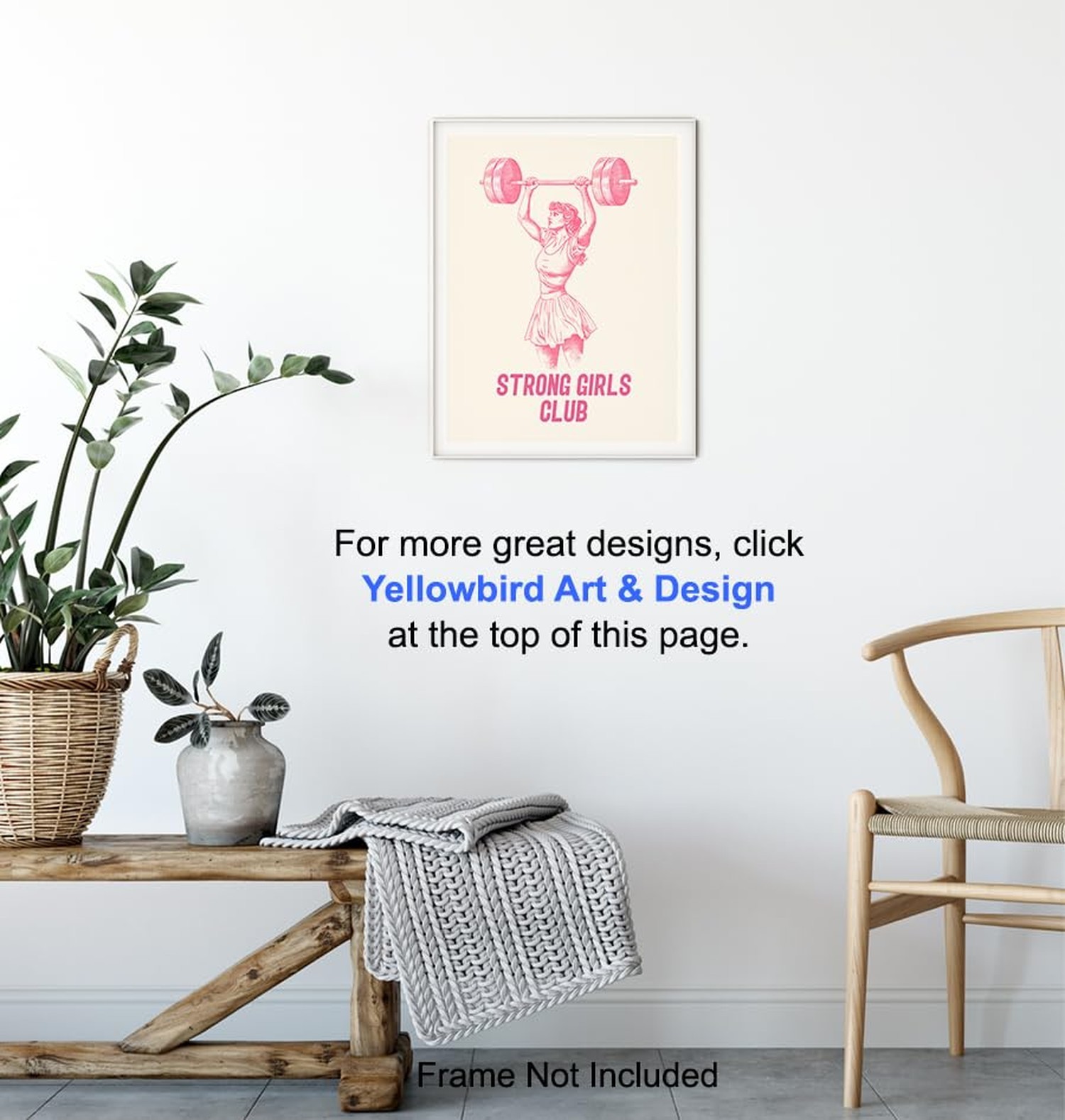 Empowered Womens Art Motivational poster – Strong Women Girly Wall Decor – In…