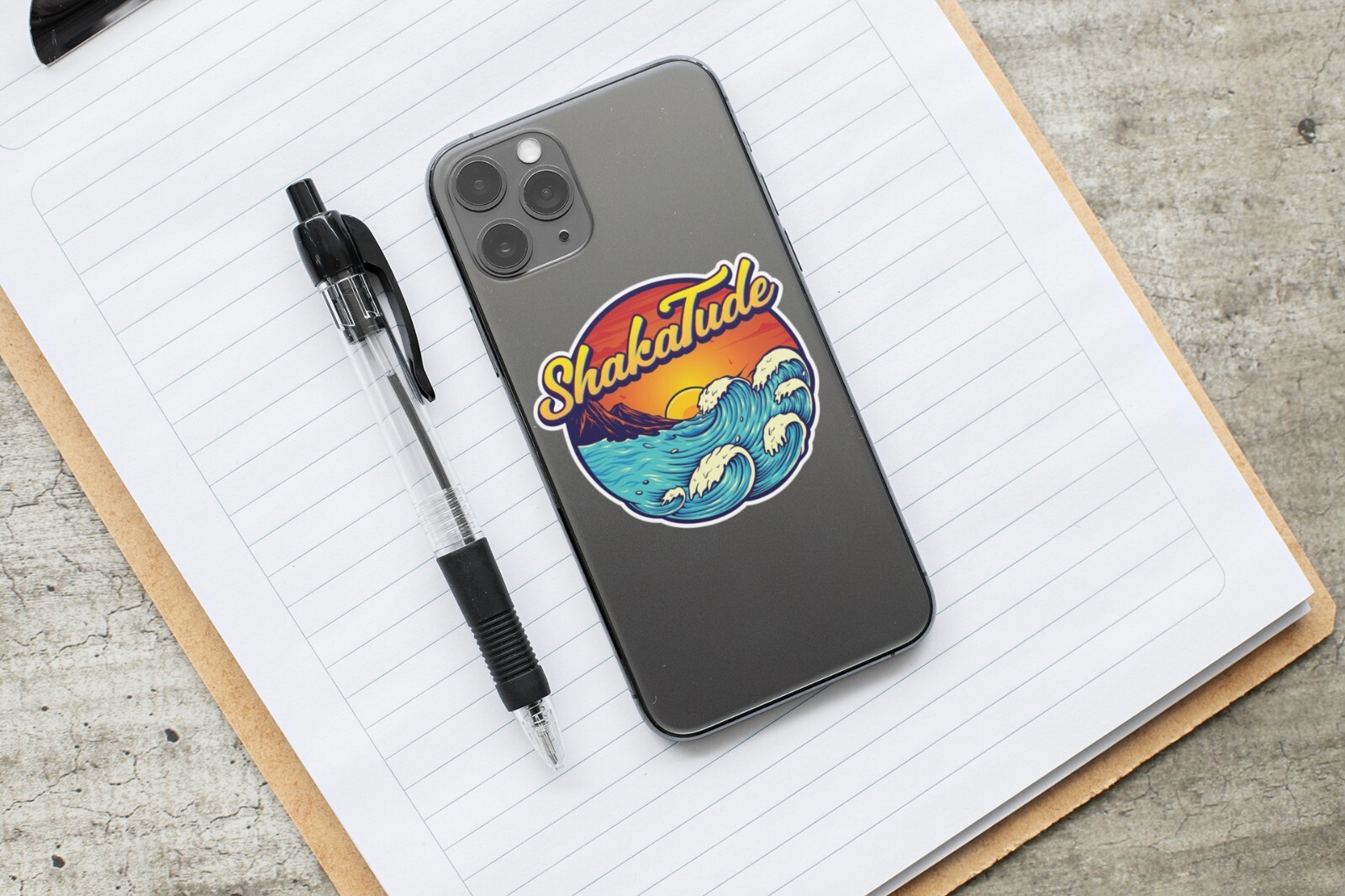 Sun & Waves ShakaTude Sticker Decal Good Vibes Hang Loose Hawaii Aloha Surfing