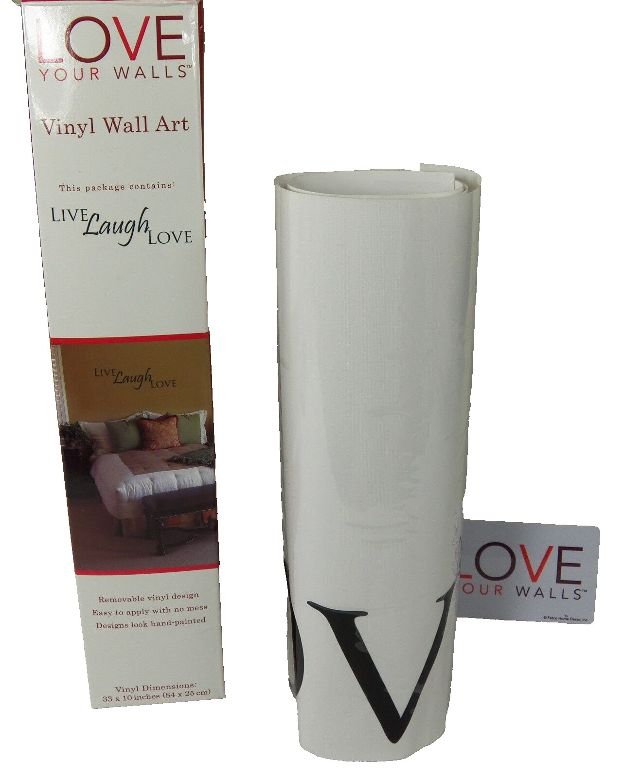 Live Laugh Love Vinyl Wall Art Decor Decal Black DIY Easy Removable 2010 NIB