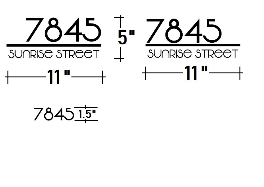 SET OF 3 CUSTOM PERSONALIZED VINYL MAILBOX NUMBERS Street DECAL, (Model 2)