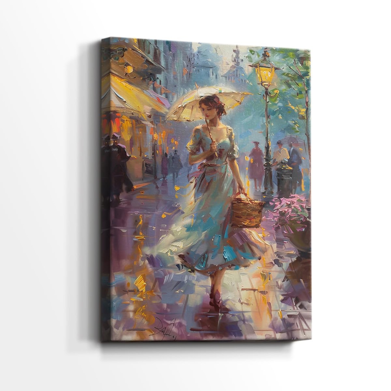 Renditions Gallery Wall Art Paintings for Home Woman walking with Parasol in …