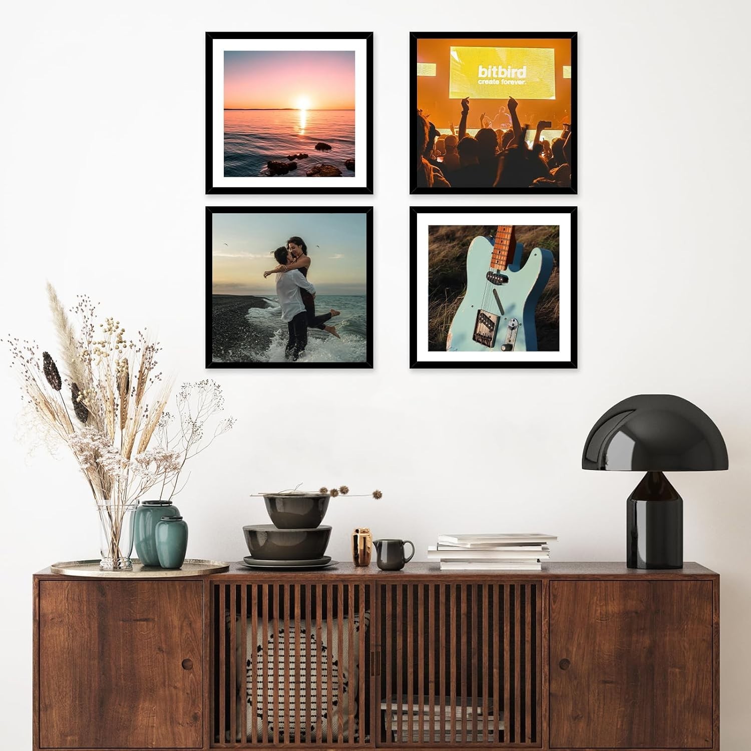 6 Pack 12.5×12.5 Record Frame with 10×10 Mat for Vinyl Record Album Cover Poster