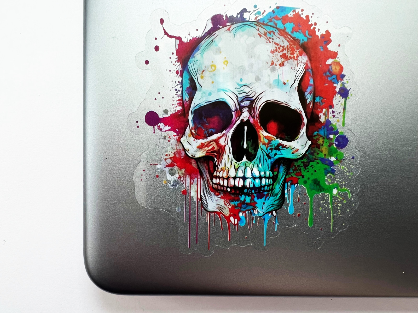 Colorful Skeleton Skull 3 Inch Transparent Sticker Cool Goth Decal