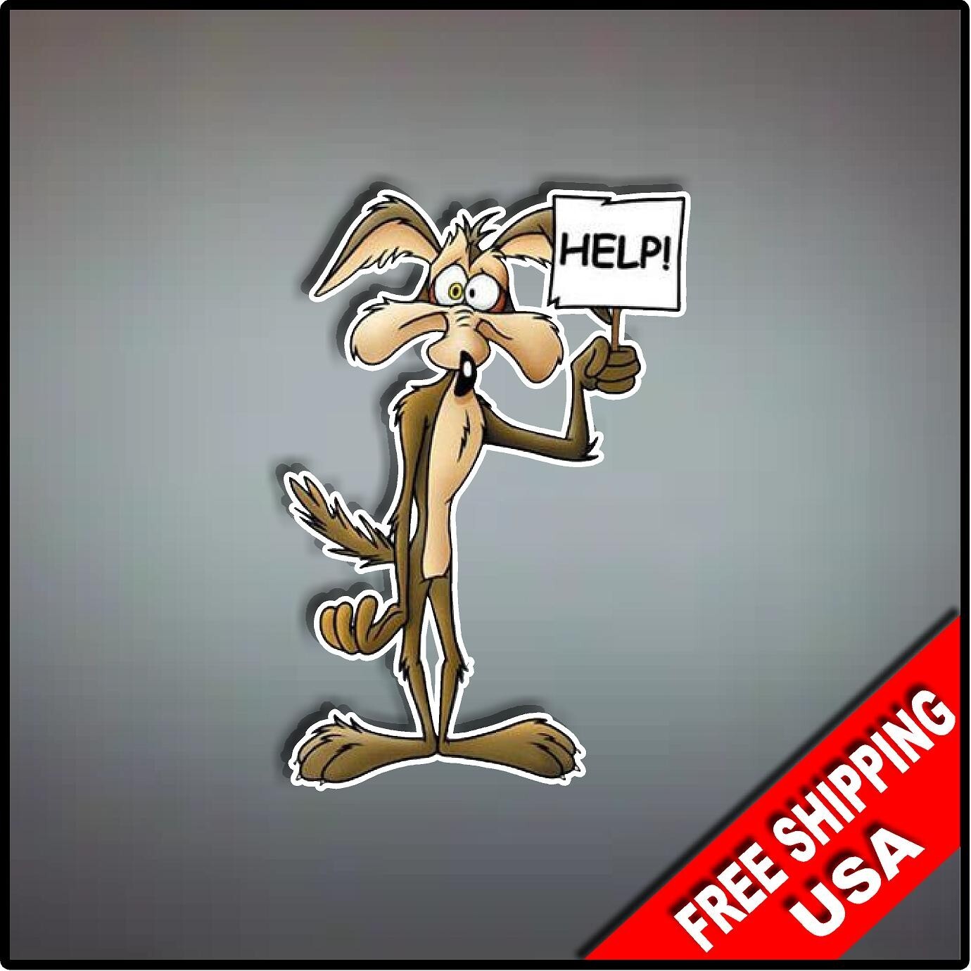 Wile E Coyote Vinyl Decal Sticker 6" x 4" Road Runner