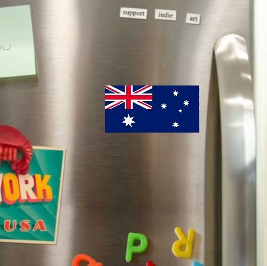 Australian Flag Die Cut Glossy Fridge Magnet