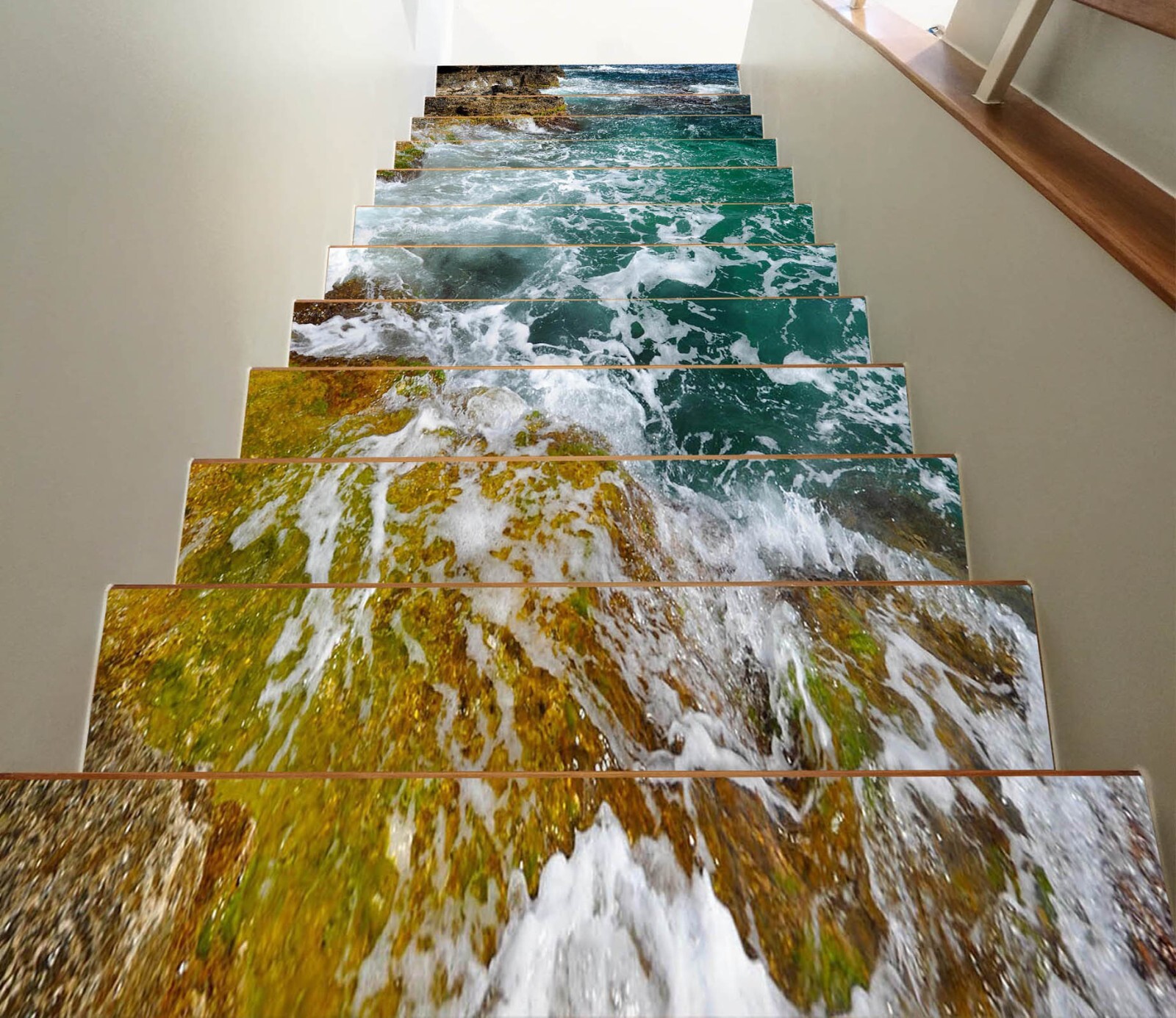 3D Nature Sea View W83 Stairs Risers Decoration Photo Mural Vinyl Wallpaper Vera