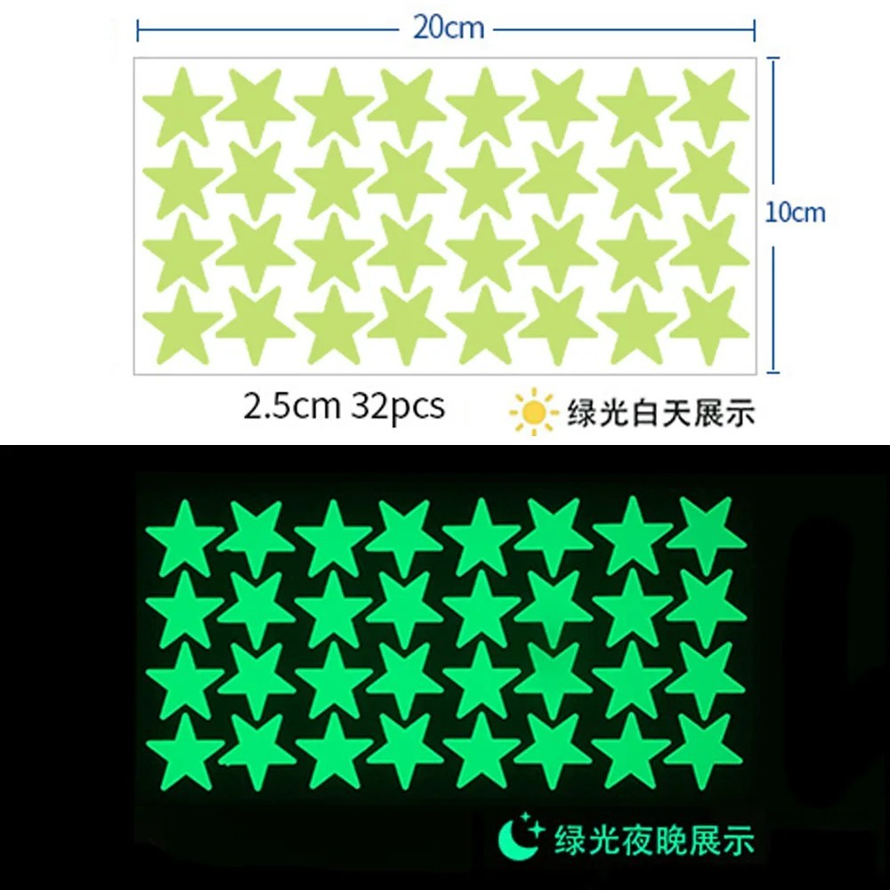Glow In The Dark Stars Wall Stickers Luminous Ceiling Decals Kids Room Decor