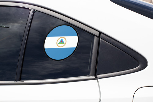 Nicaragua Flag Circle Sticker Decal