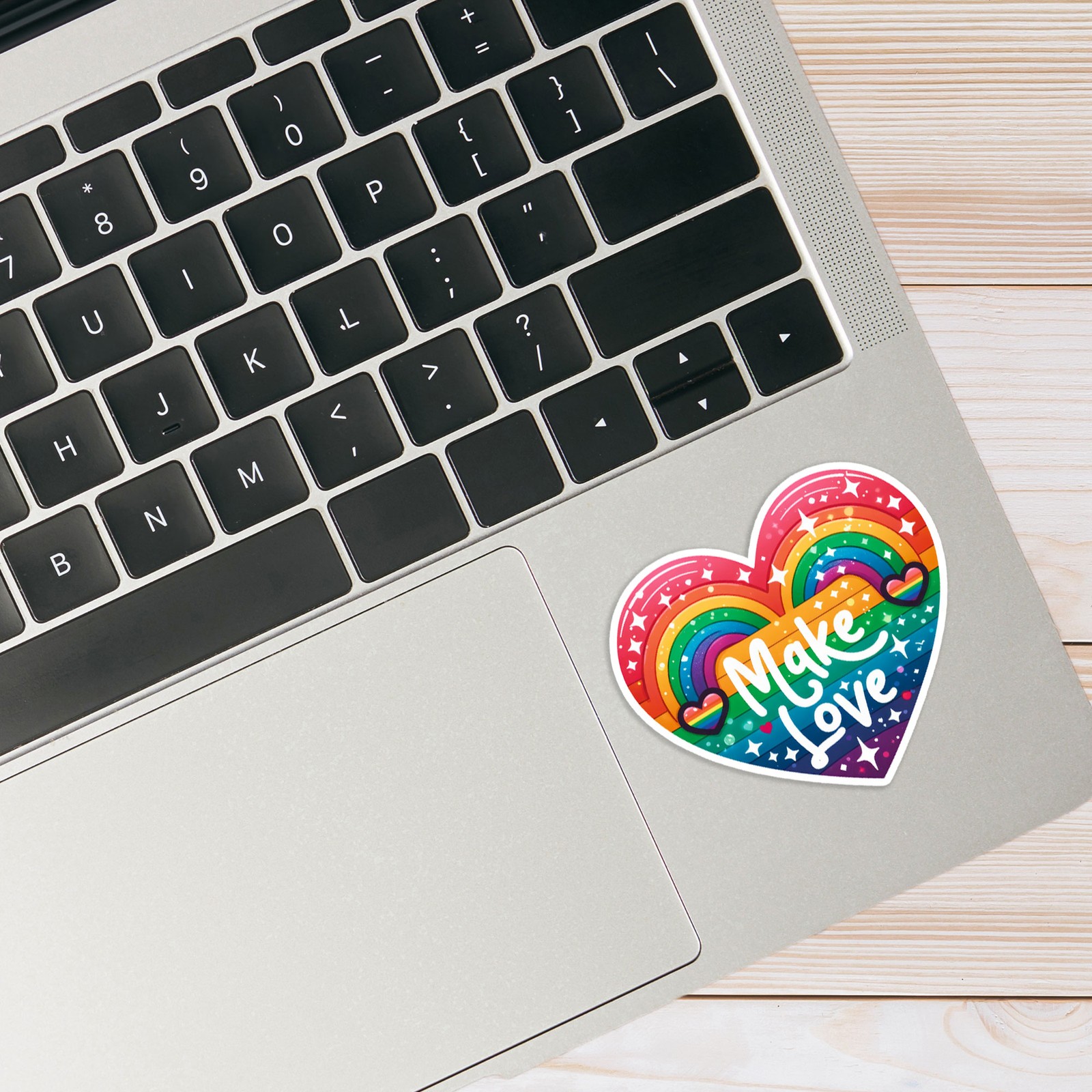 Make Love Rainbow Heart – Vinyl Decal Sticker – Car Window Laptop – #238
