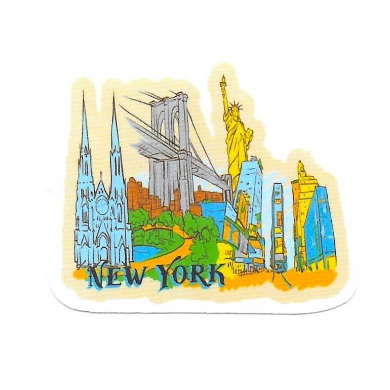 New York City Vinyl Sticker Brooklyn Bridge Statue of Liberty NYC Decal Die Cut