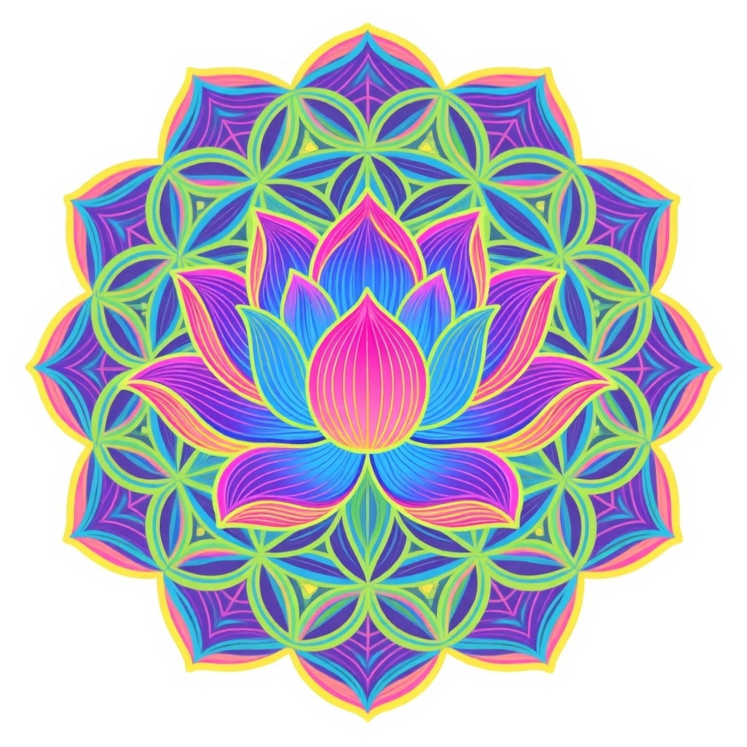 Lotus Flower of Life Sticker: Sacred Geometry, Buddhism Waterproof Sticker