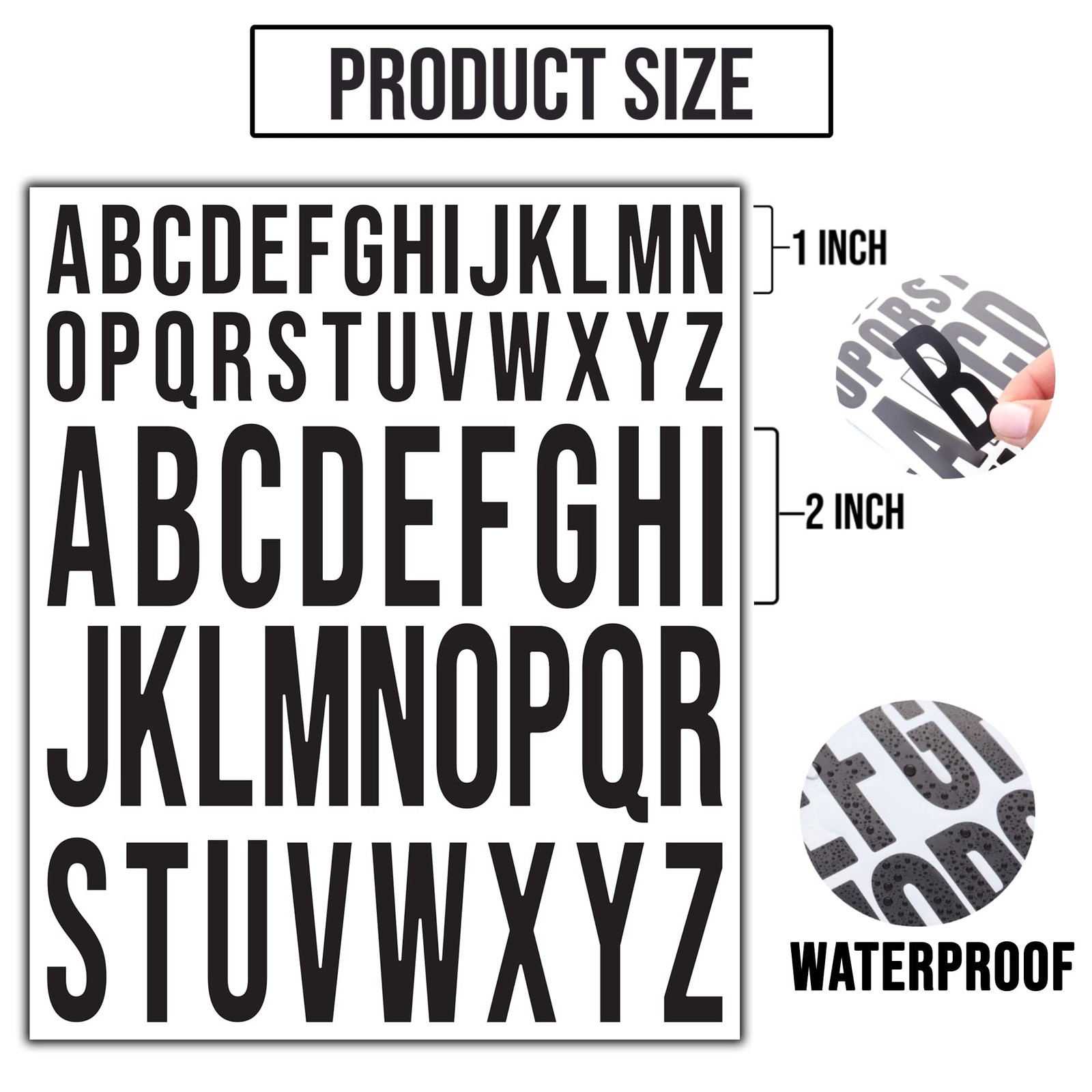 10 Sheet Self Adhesive Letter stickers, 2 Inch+1 Inch Vinyl stick on Letters …