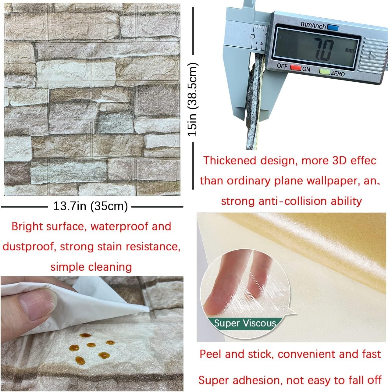 10PCS Waterproof 3D Foam Wall Panels in Rock Color – Style & Safety Combined