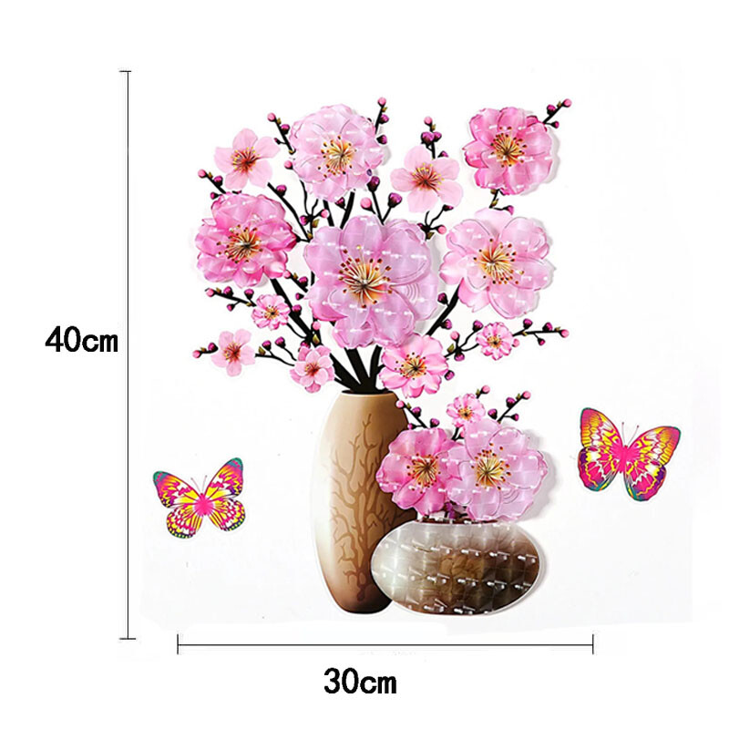 3D Flower PVC Sticker Self Adhesive Mural Home Room Furniture Wall Decal Picture