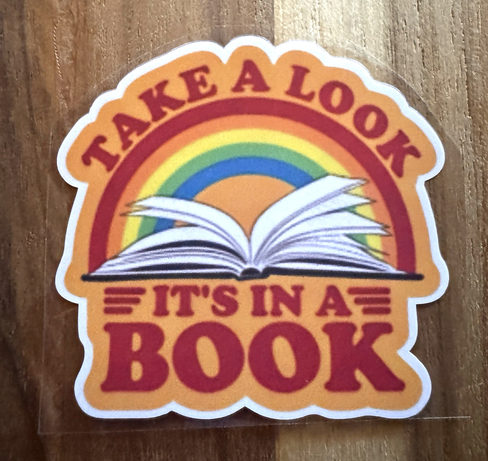 Take A Look It's In A Book Sticker Reading Rainbow 3" Retro Vinyl Decal, 1980s