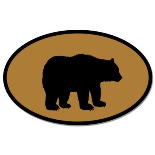 Bear Oval Brown Car Vinyl Sticker – SELECT SIZE
