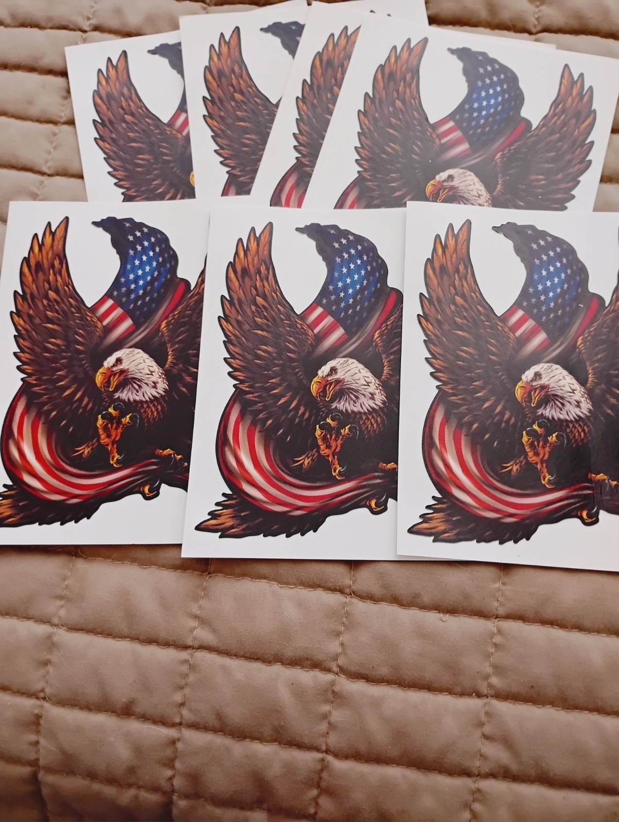 Lot of 7 American Bold Eagle with US Flag 4×5 Patriot