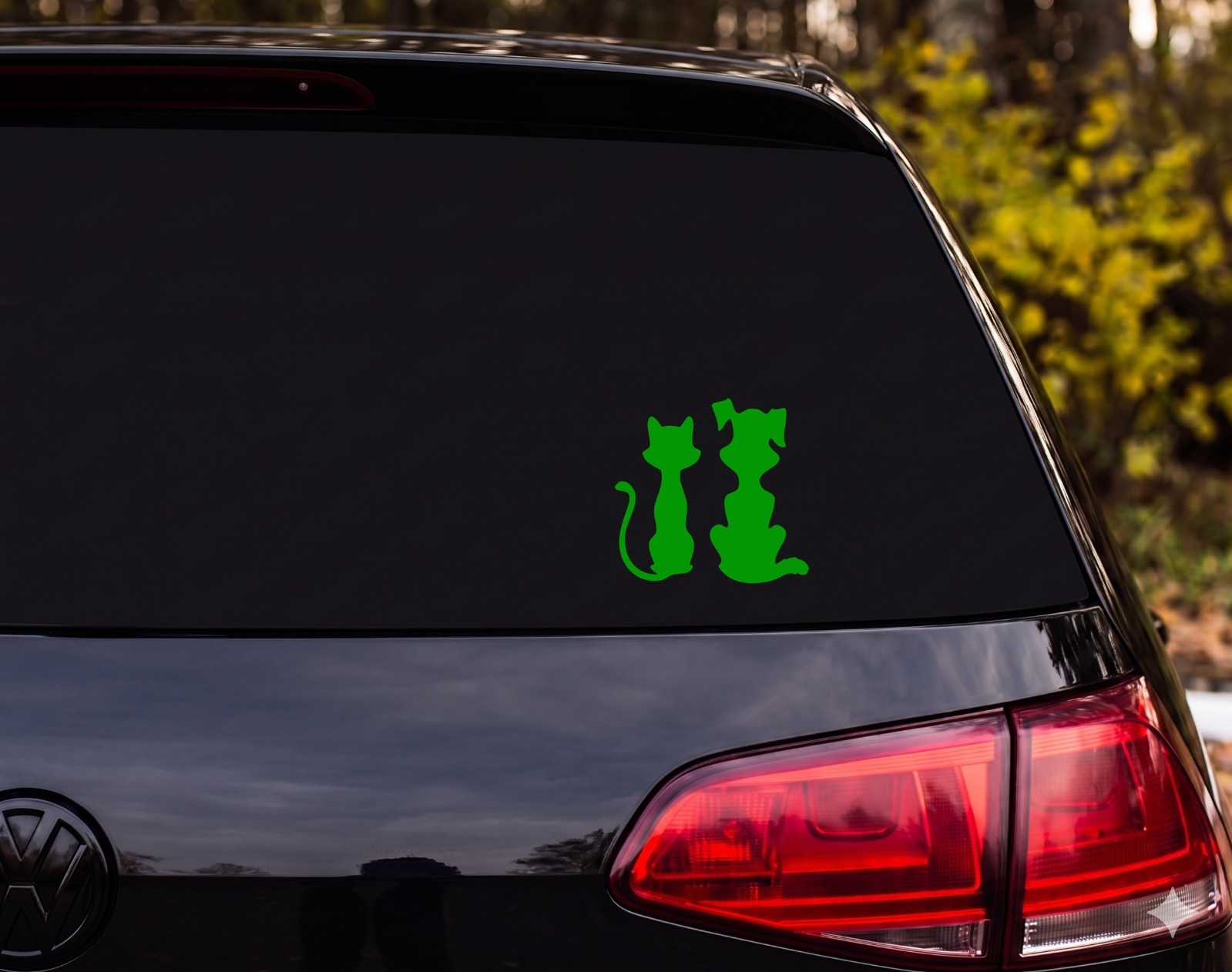 Cat And Dog Silhouettes Vinyl Decal Sticker Car Window Laptop | Pet Lover Gift