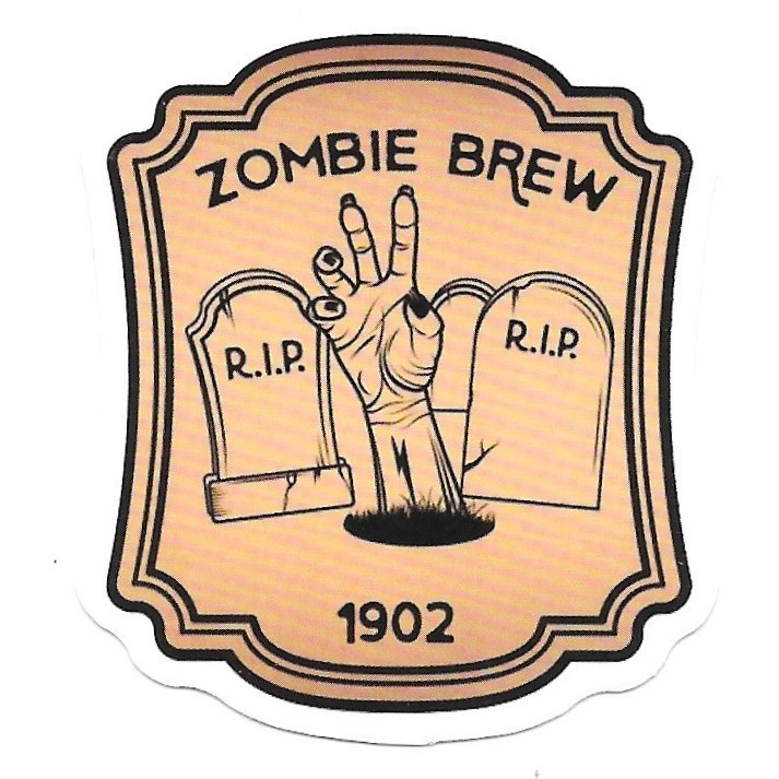 Zombie Brew Sticker Grave Tombstone Hand Vinyl Die Cut Scrapbook Journal Decal