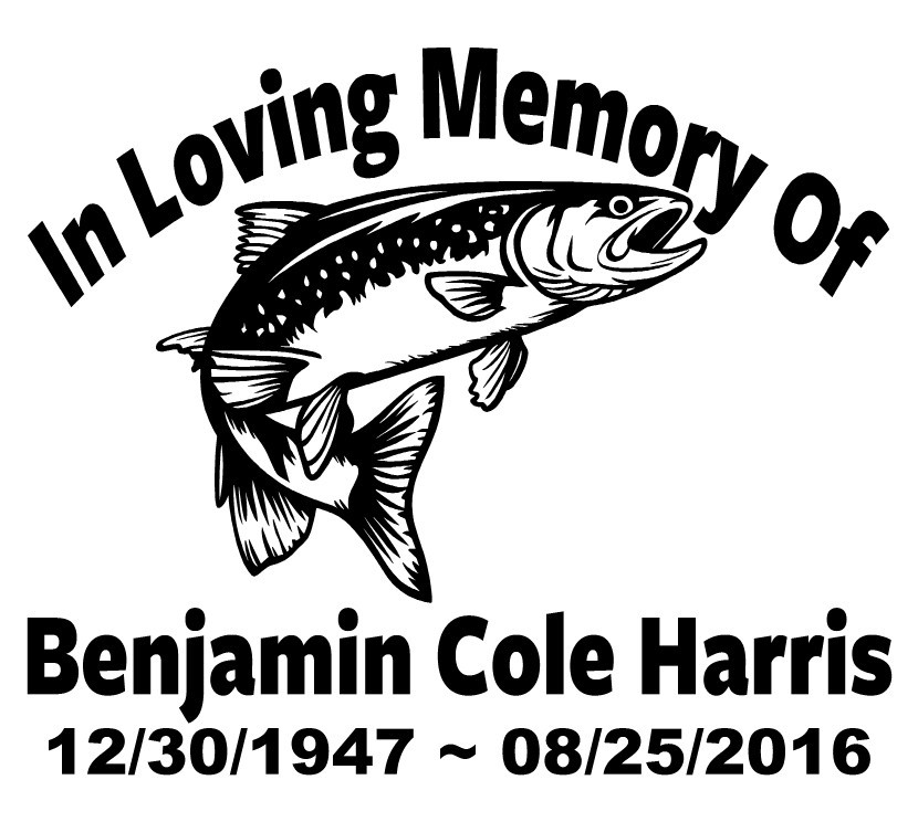 In Loving Memory – Fisherman Trout Sticker Decal Fishing Memorial Personalized