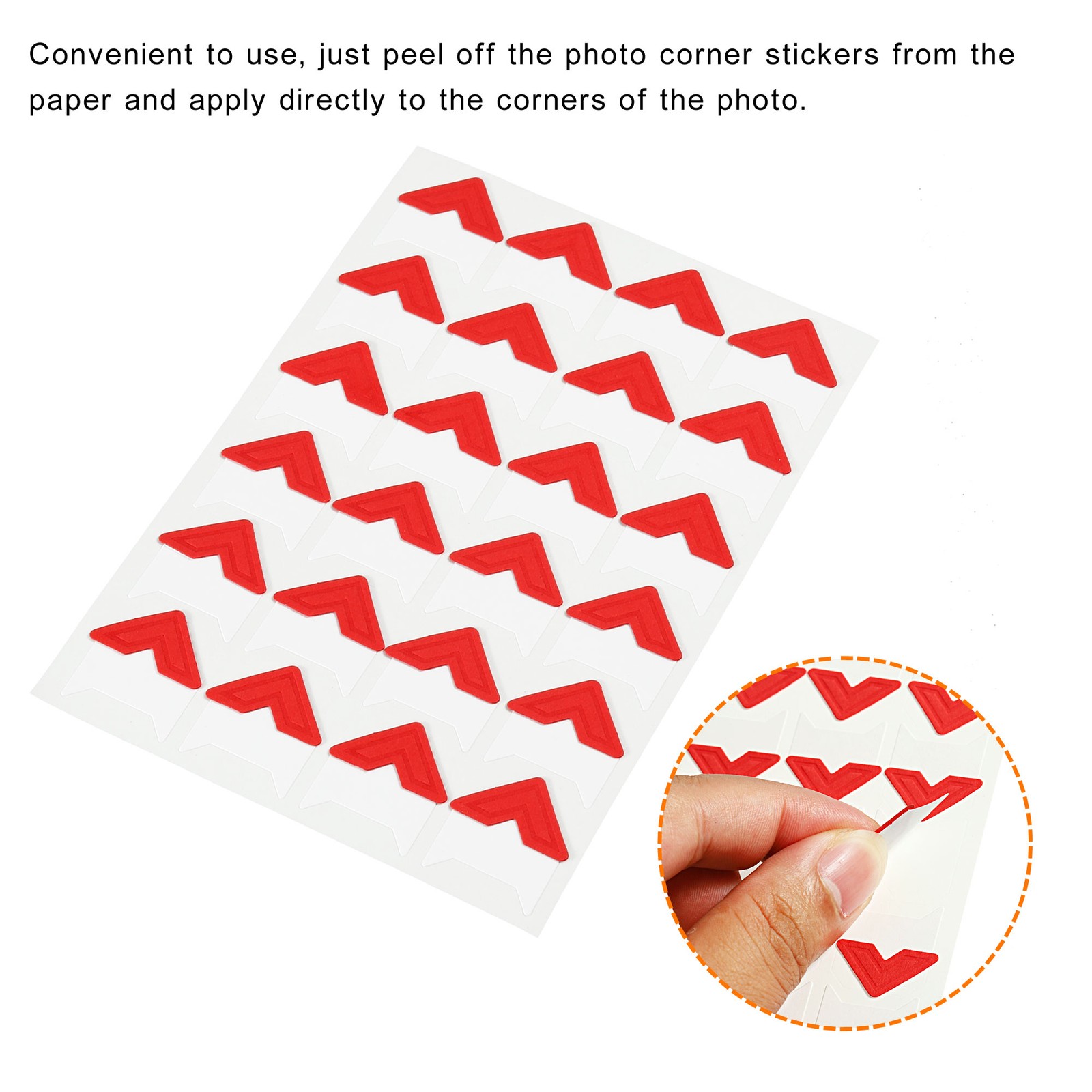 10Sheets/240Pcs Photo Corners Adhesive DIY Picture Mounting Sticker Red