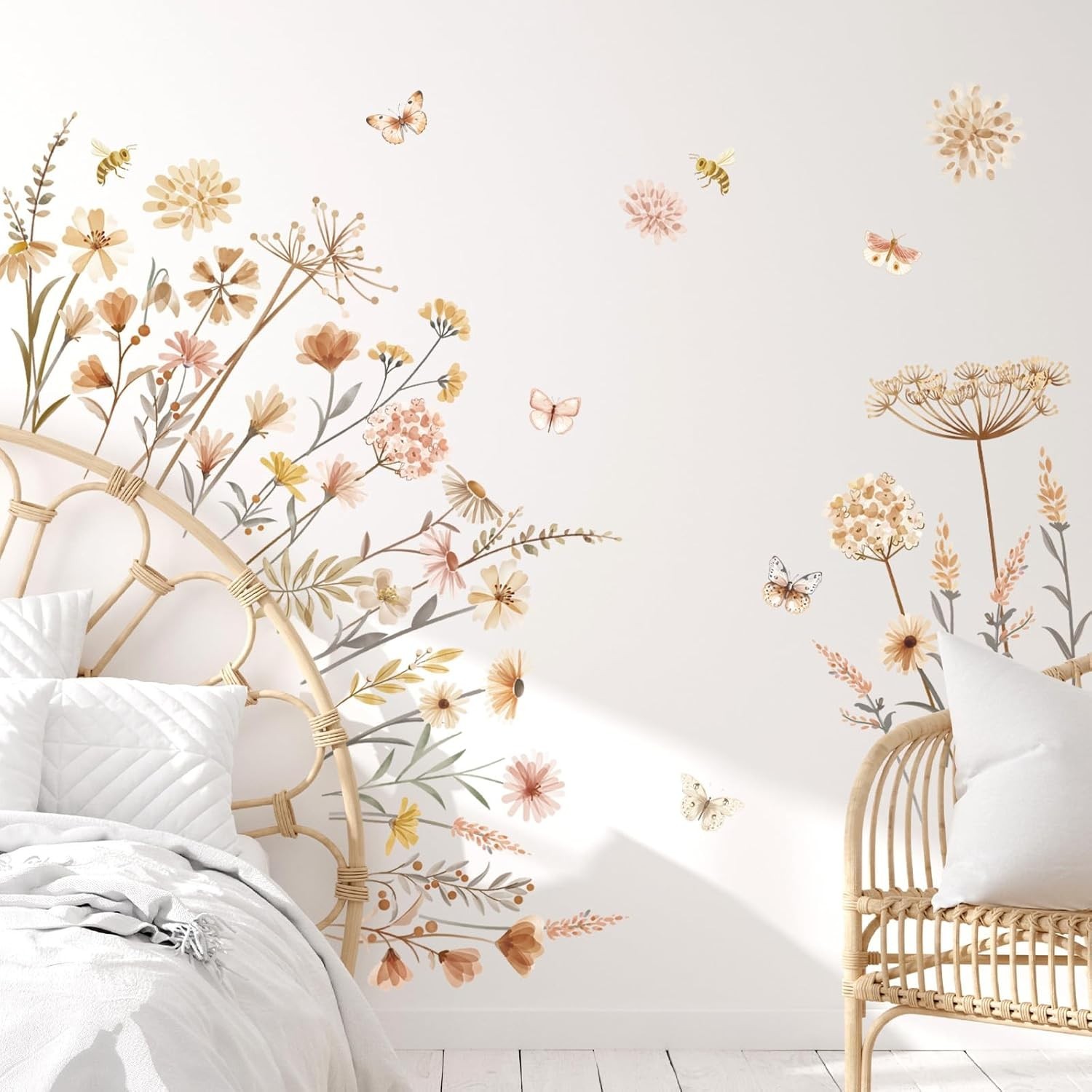 Boho Flower Wall Decals Wildflower Floral Dandelion Grass Wall Stickers Baby …