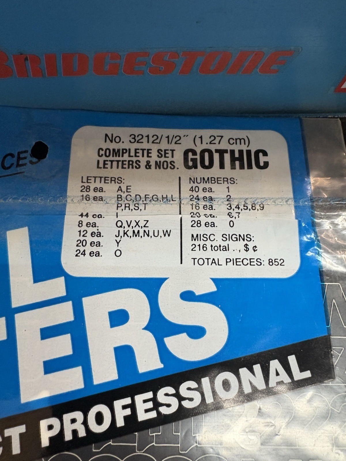 Permanent Adhesive Vinyl Letters & Numbers 1/2” G. Black Partail Few Missing