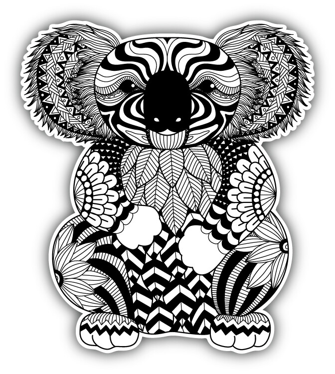 Patterned Koala Car Bumper Sticker Decal "SIZES"
