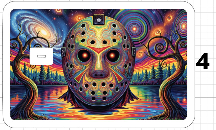 Jason Voorhees Psychedelic ATM Debit Credit Sticker Skin Halloween Horror 13th