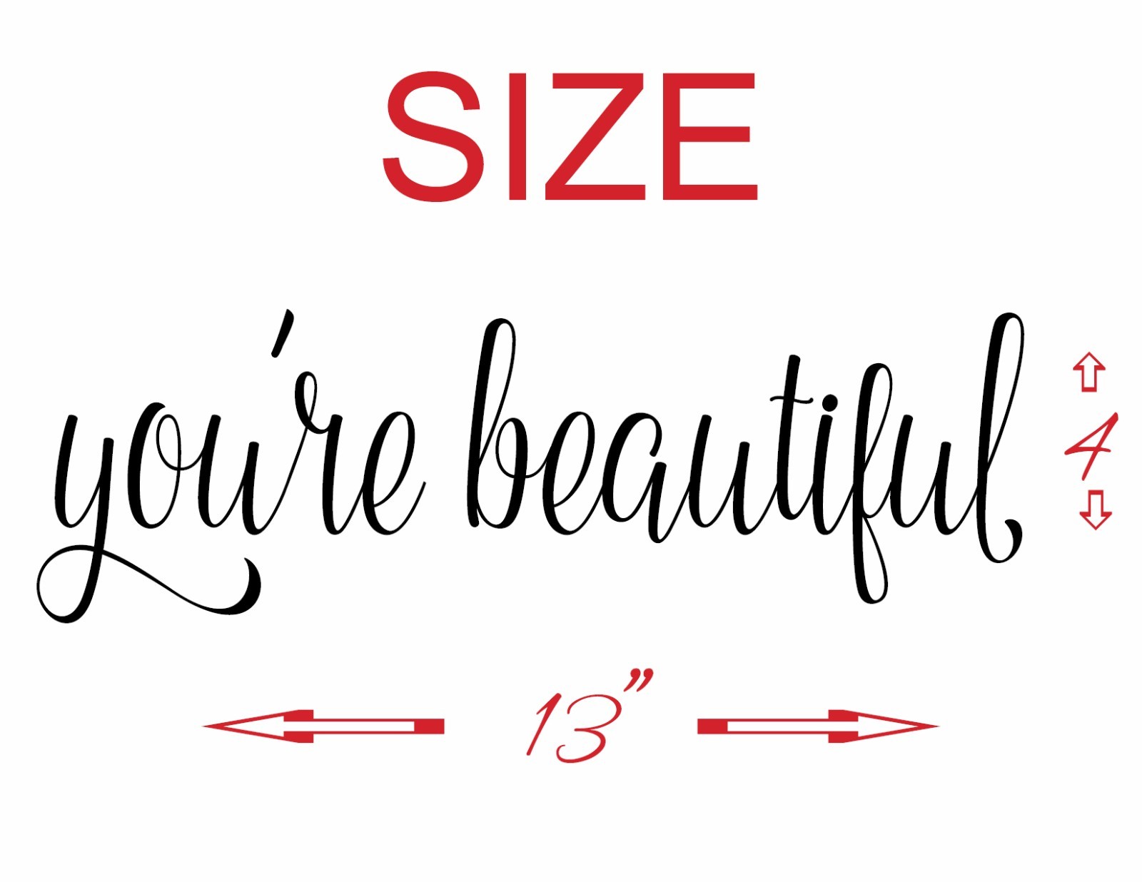 YOU'RE BEAUTIFUL – vinyl wall decal sticker bathroom mirror inspirational art-HM