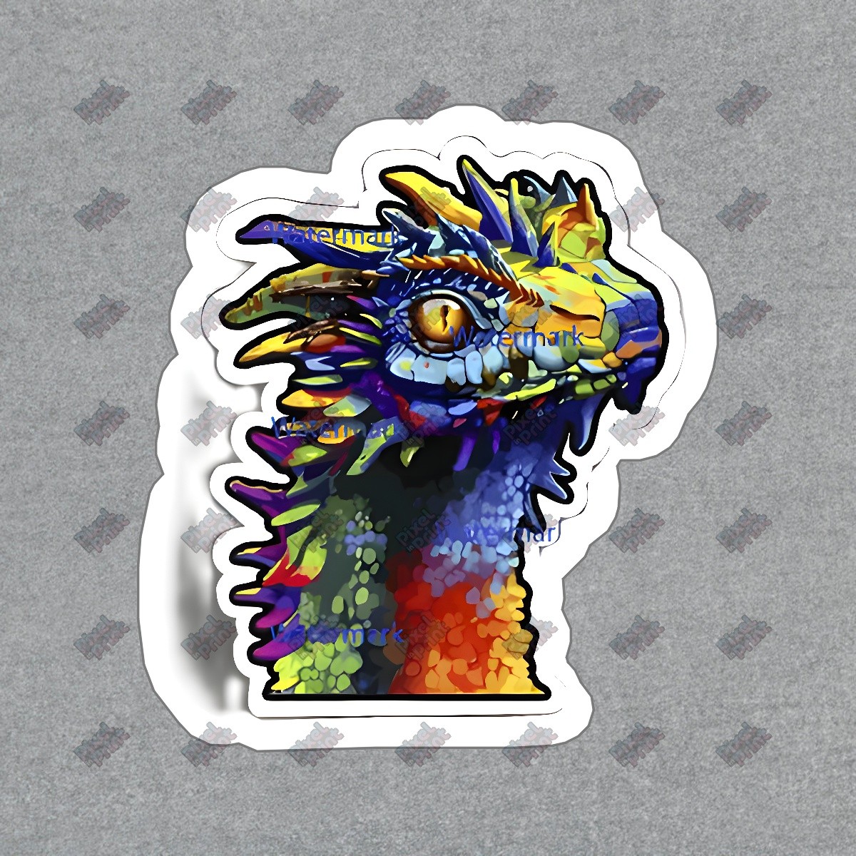Colorful Dragon Vinyl Sticker Decal Fantasy Art Perfect for Laptops, #214664