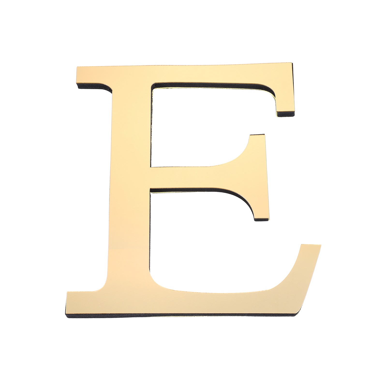 7.87 Inch 3D Acrylic Alphabet Mirror Wall Stickers Letter E Light Gold