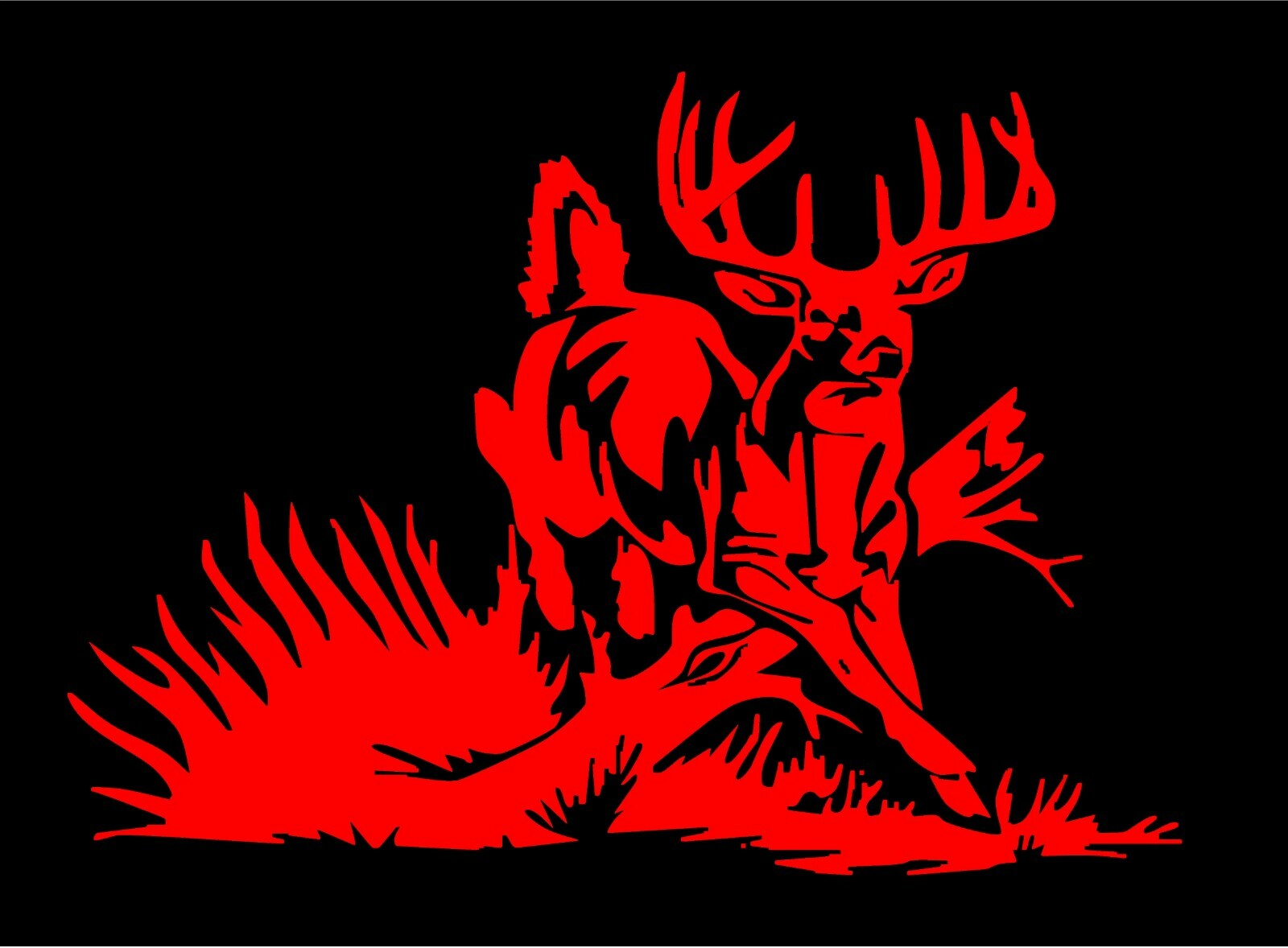 Whitetail Deer Decal Buck Jumping Log car truck vinyl sticker graphic