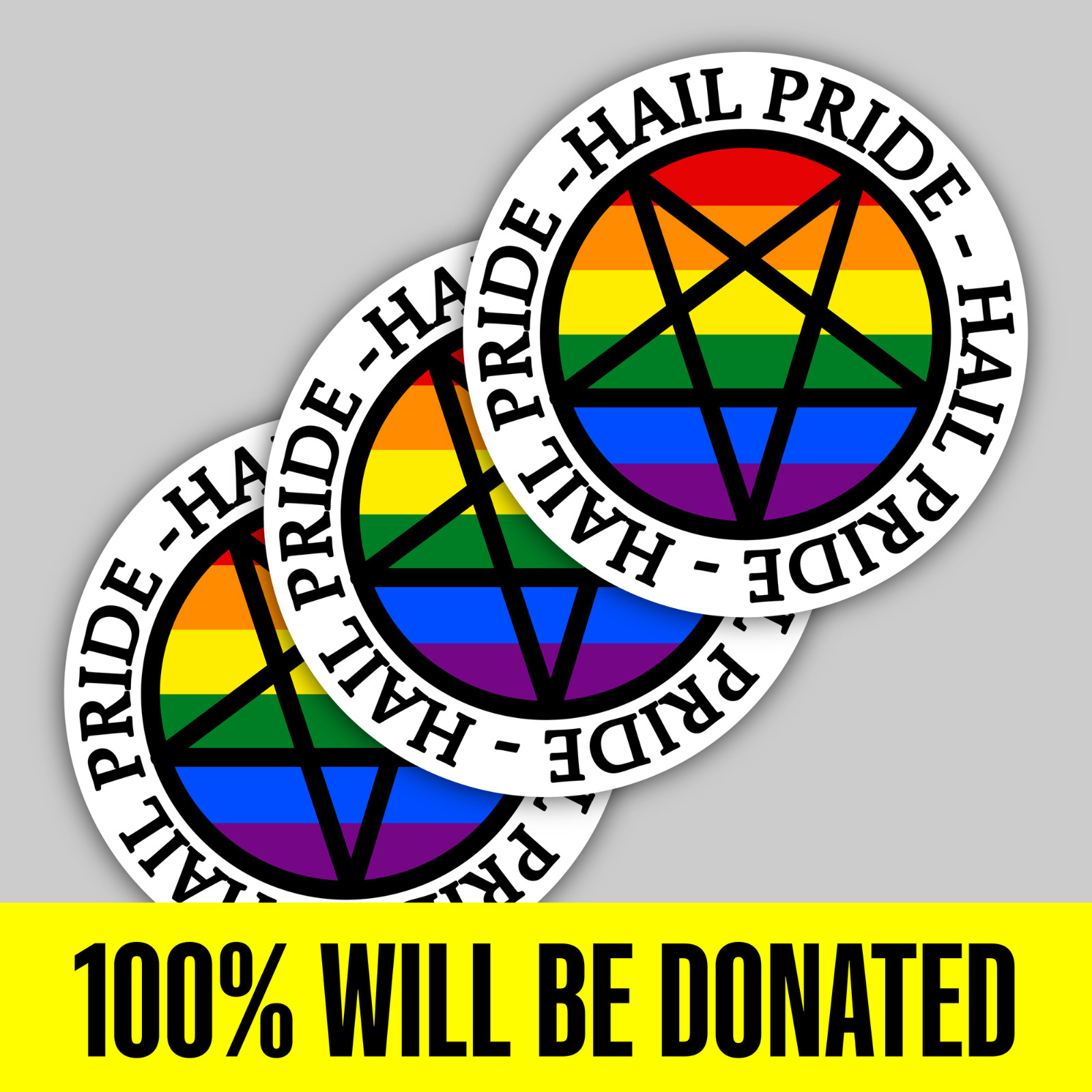 "Hail Pride!" 3 Gay Satanic Sticker Pack (5 inches)