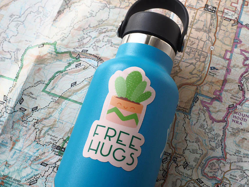 Free Hugs Cute Cactus Sticker