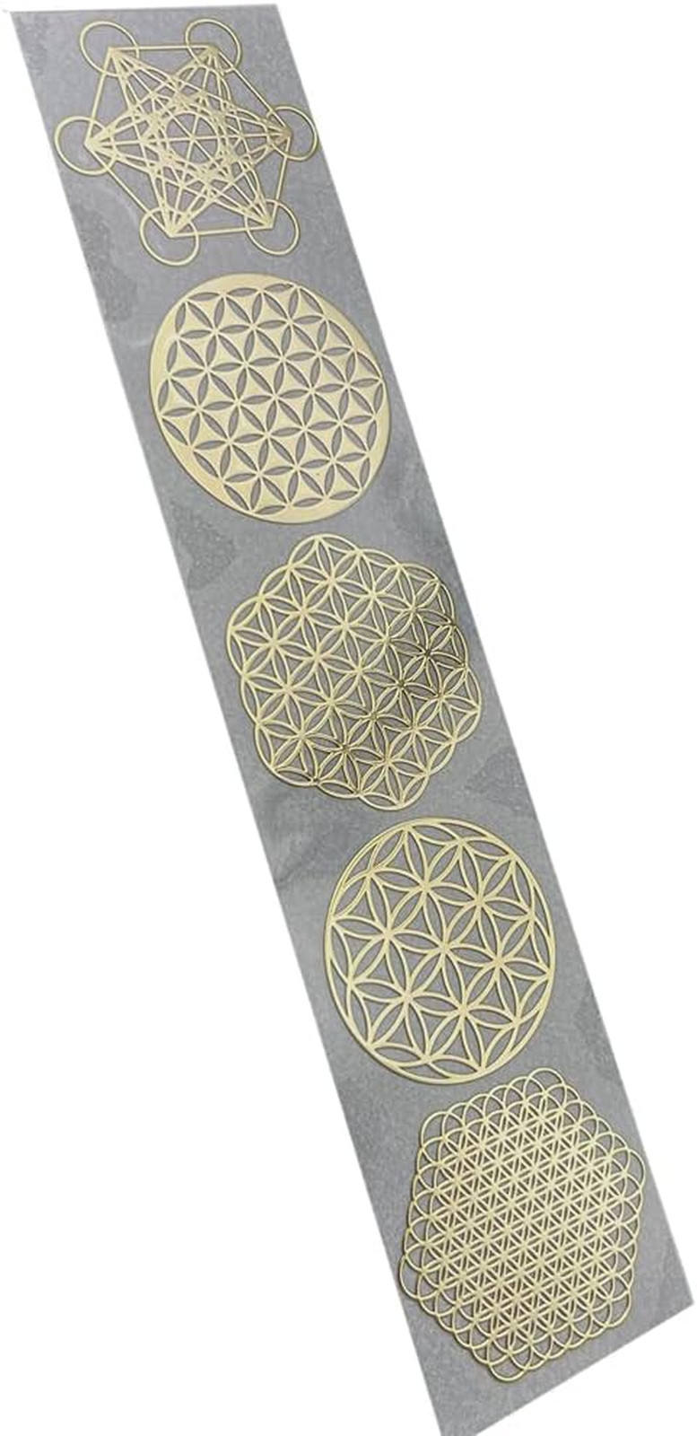 Flower of Life Gold and Chrome Silver Small Metal Sticker for Mobile Phone DIY (