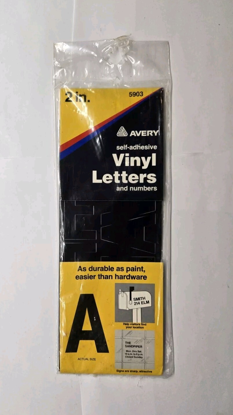 Avery 2" Black Self Adhesive Vinyl Letters and Numbers, 87 Characters
