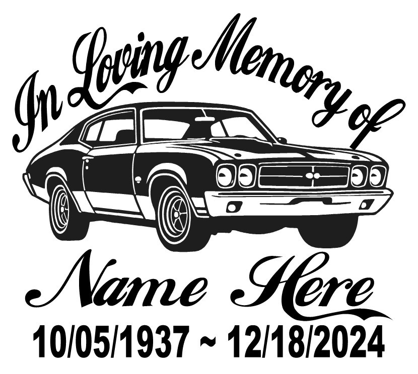 In Loving Memory Decal Hot Rod Car Racing Flag Personalized Car Vinyl Sticker