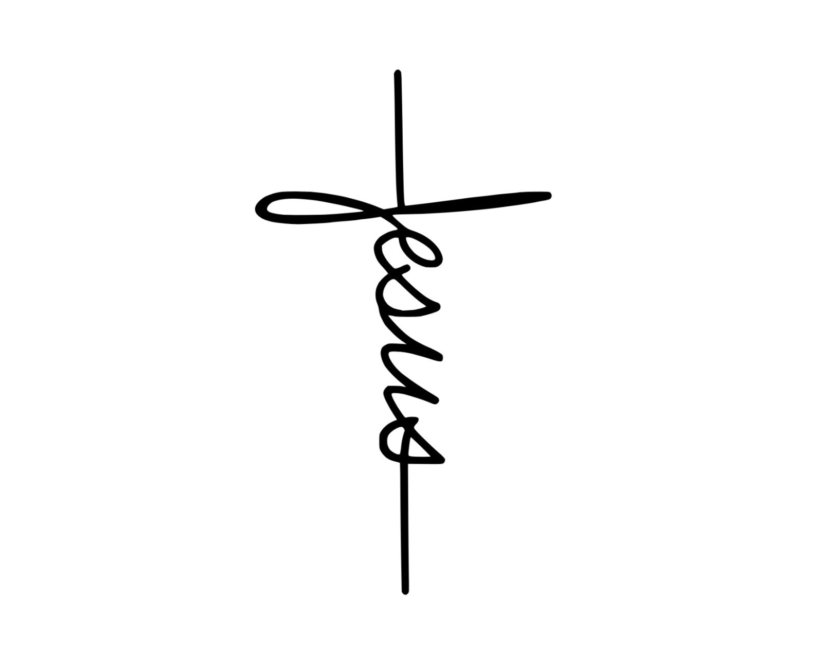 Jesus writing as a cross decal- Black