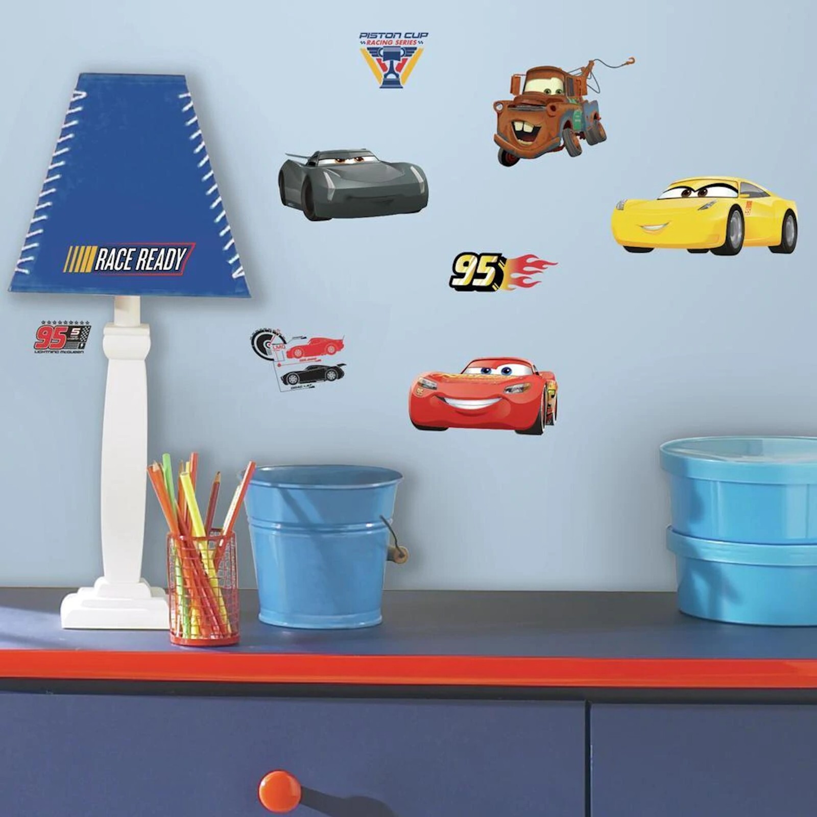 Disney Pixar Cars Piston Cup Champs & Cars 3 Peel & Stick Wall Decal Combo Set
