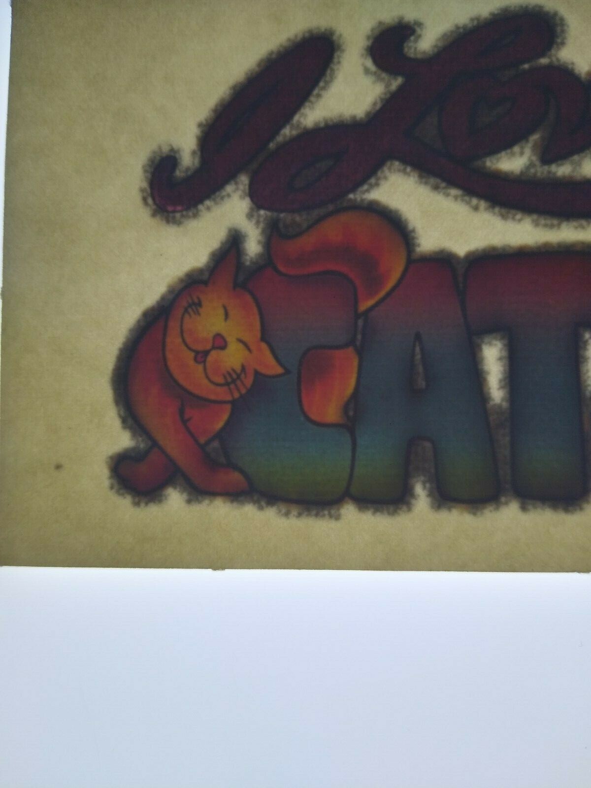 I Love Cats Screamin Gleamin Glitter Iron-On Decal Donruss 1970s Vintage Kittens